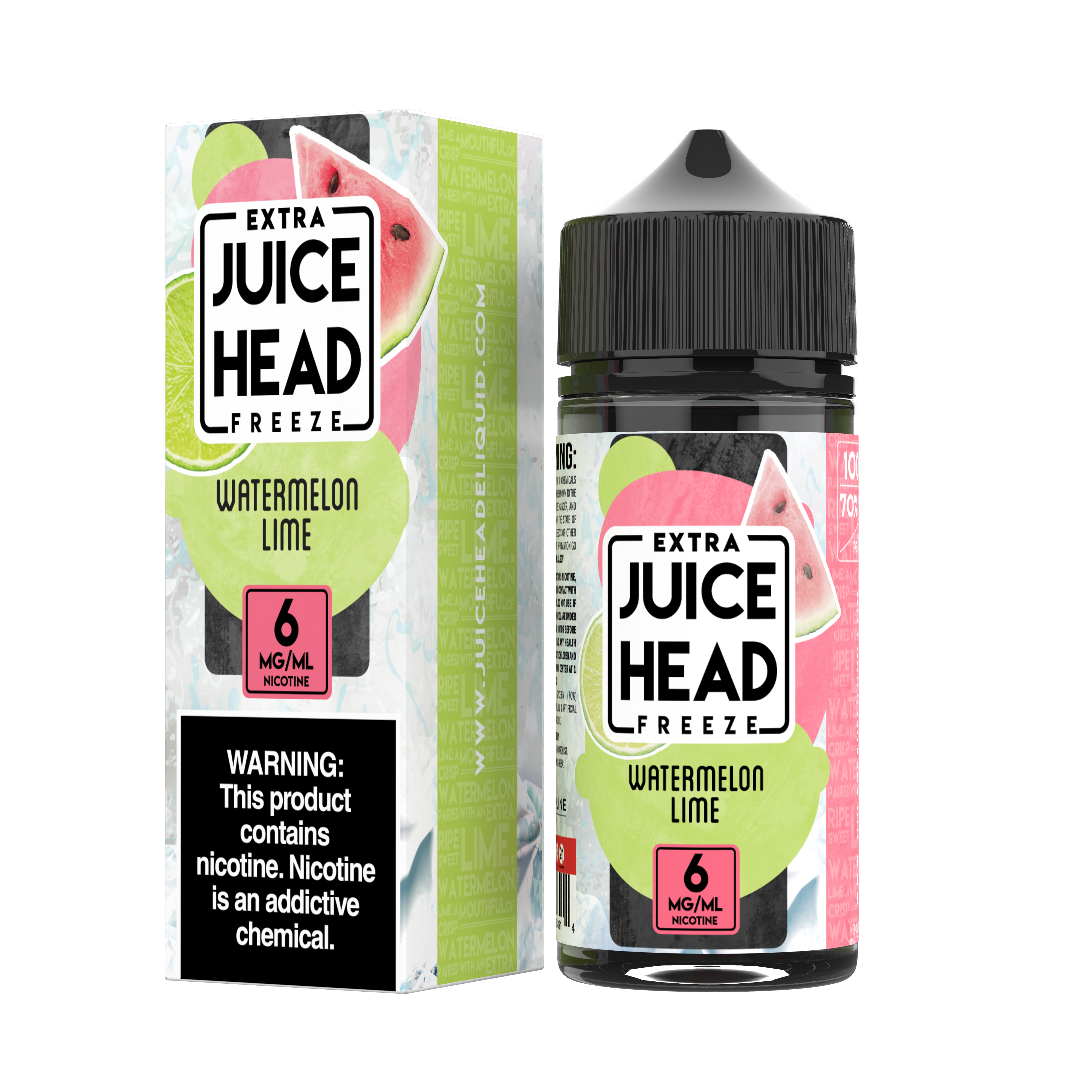 Juice Head Freeze 100ml - WATERMELON LIME 6MG E-JUICE 100ML